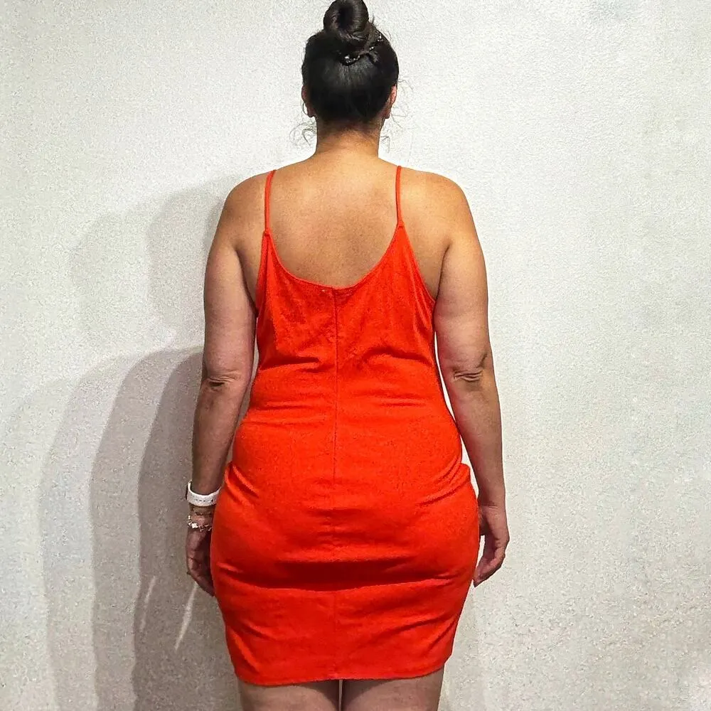 Iris Orange Mini Dress Sz 1X - Image 11
