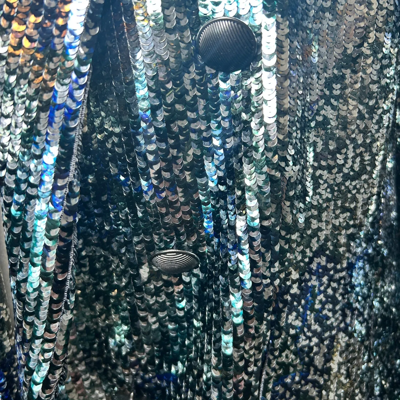 L'Agence Kenzie Sequin Metallic Blazer Jacket Silver Double‎ Breasted Size 16 - Image 9