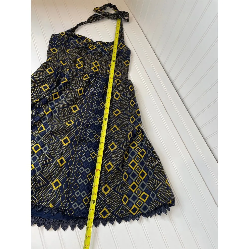 Anthropologie Edme & Esyllte Repetition Halter Dress Smocked Sweetheart Neck 12 - Image 5