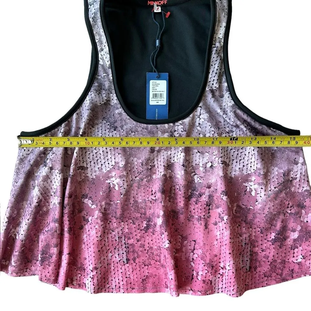 Rebecca Minkoff Women’s L Tippi Bra Crop Sequin Print Athletic Tank Pink New‎ - Image 8