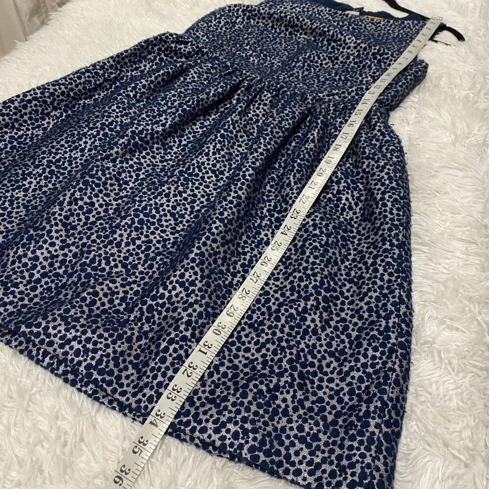 Alice + Olivia Fit Flare Polka Dot Dress in Blue Metallic Size 10 - Image 6
