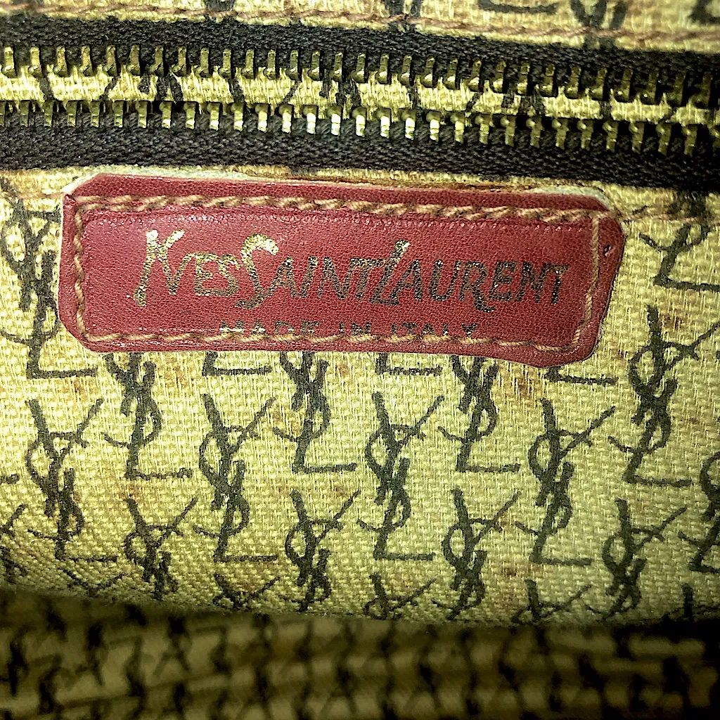 YSL YVES SAINT LAURENT Leather & Suede Art Deco Front Flap Messenger Bag COA - Image 9