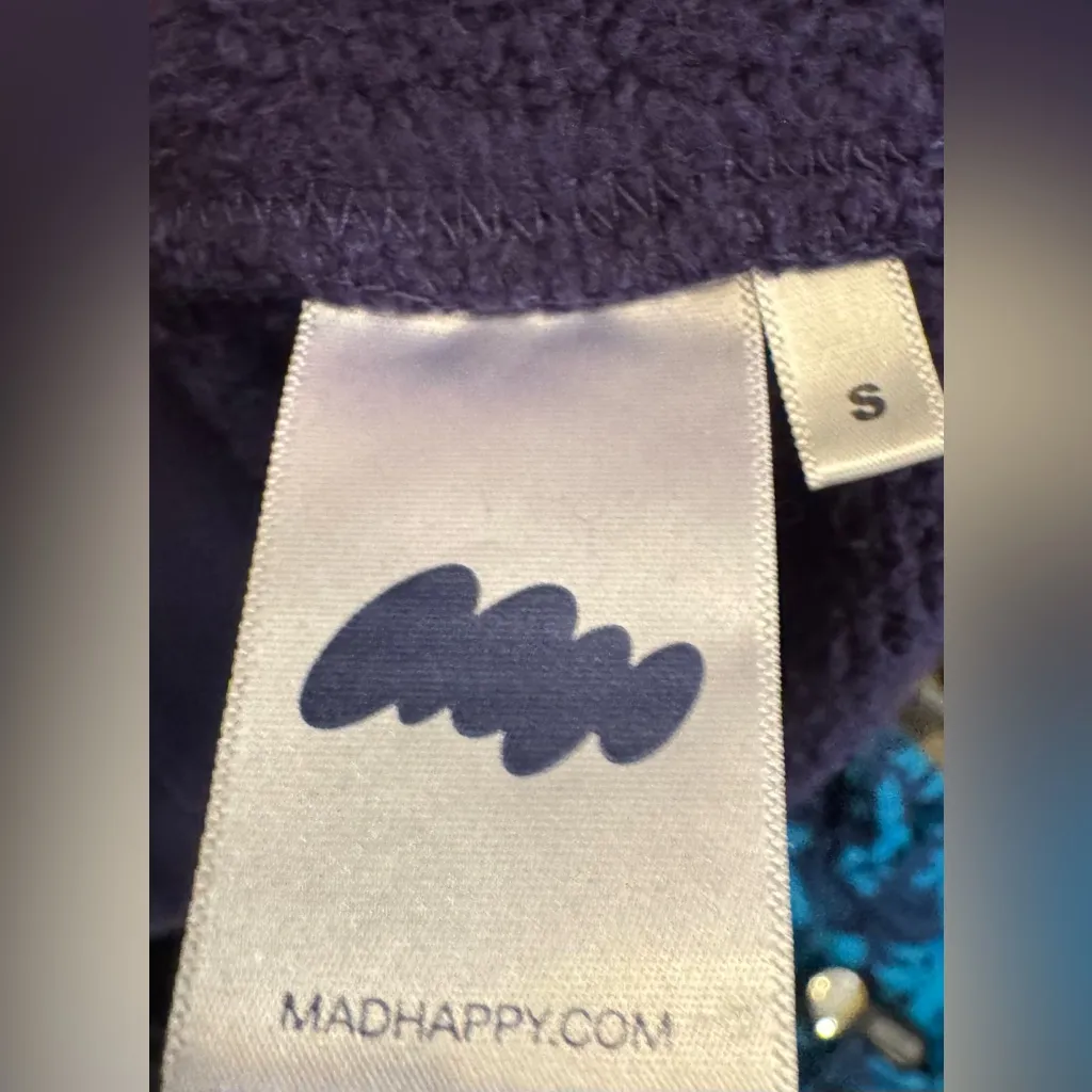 NWOT Madhappy Reverse Sleeve Fleece Crewneck - navy - small RARE Synergy capsule - Image 10