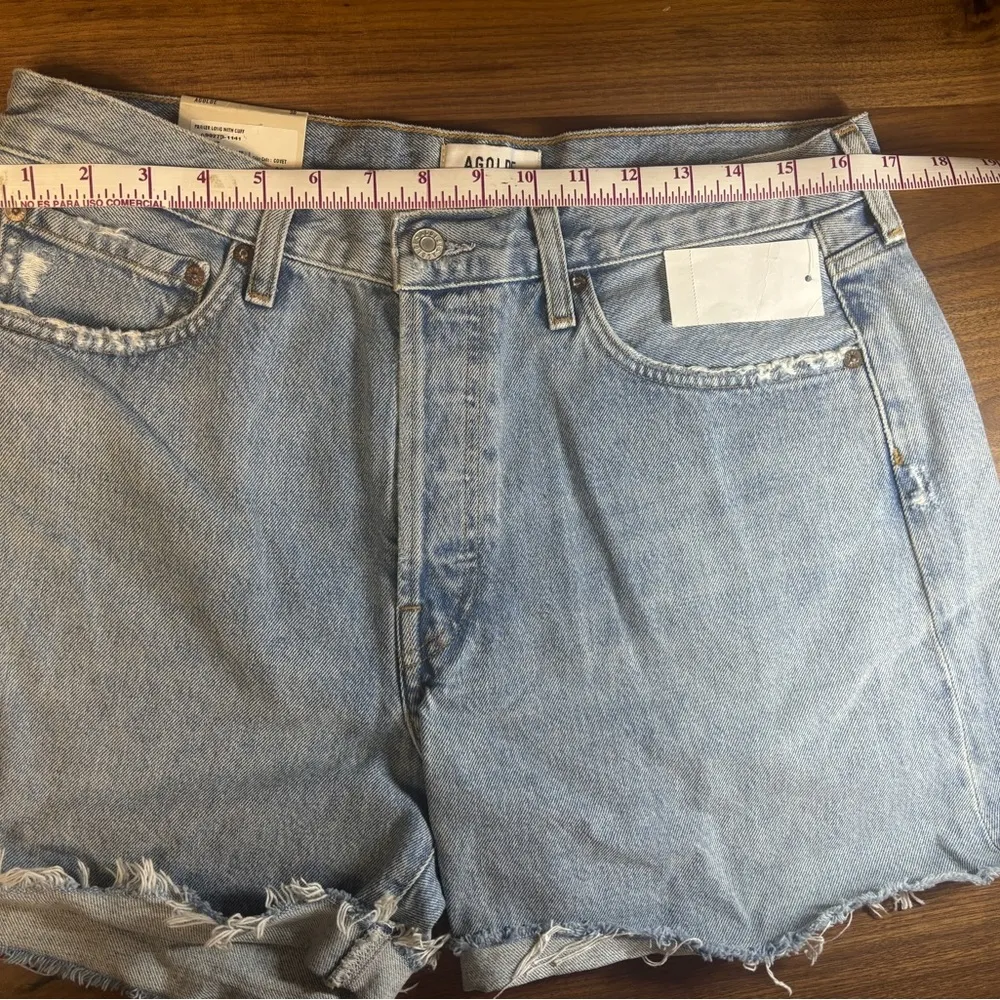 AGOLDE Women's Light Blue Denim Shorts - Image 4
