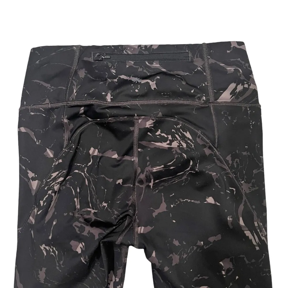 Athleta Velocity Stash Pocket Tight Black Brown Marble Leggings, Sz XS - Image 8