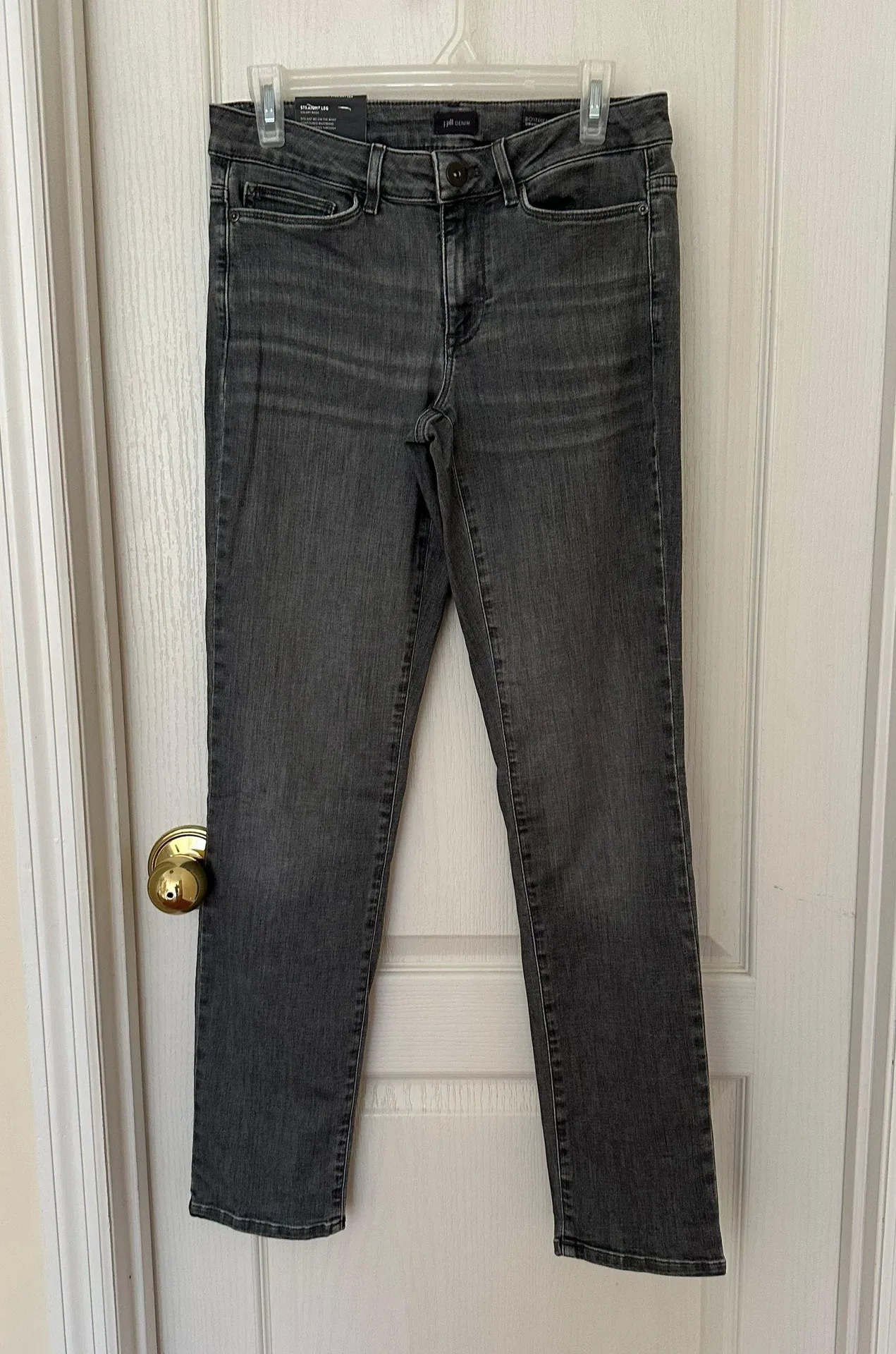 NWT  Woman’s Denim Mid Rise Straight Leg Stretch Jeans, Sz 4 - Image 2