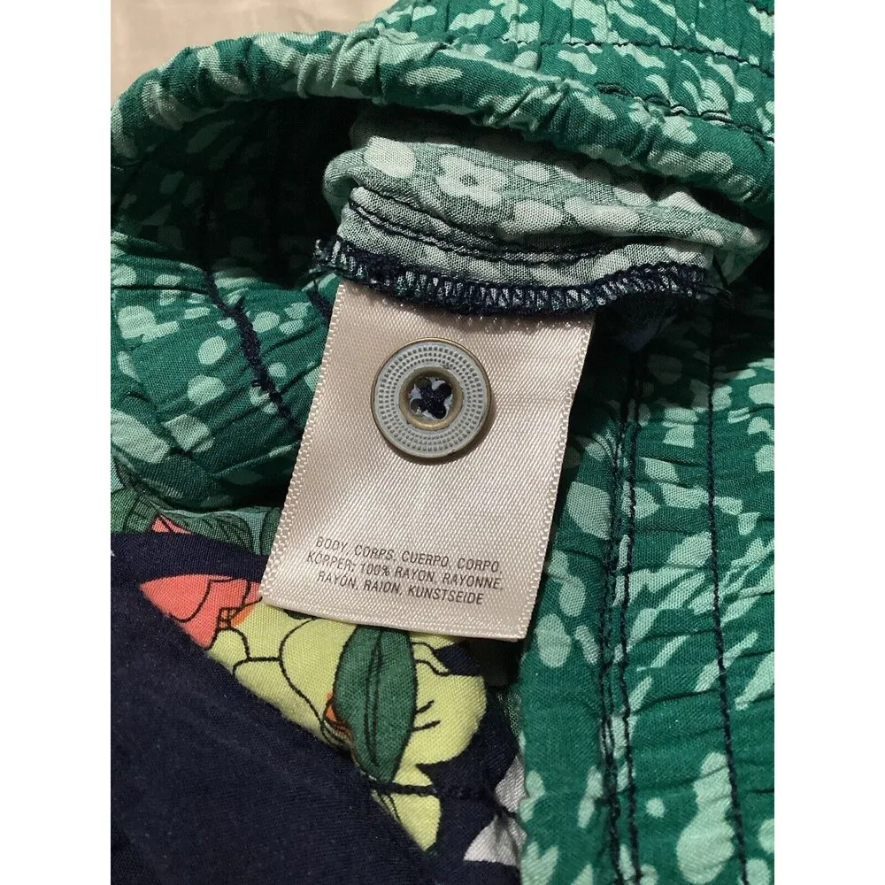 Anthropologie Hei Hei Floral Lotus Drawstring Tropical Blue Green Shorts - Image 8