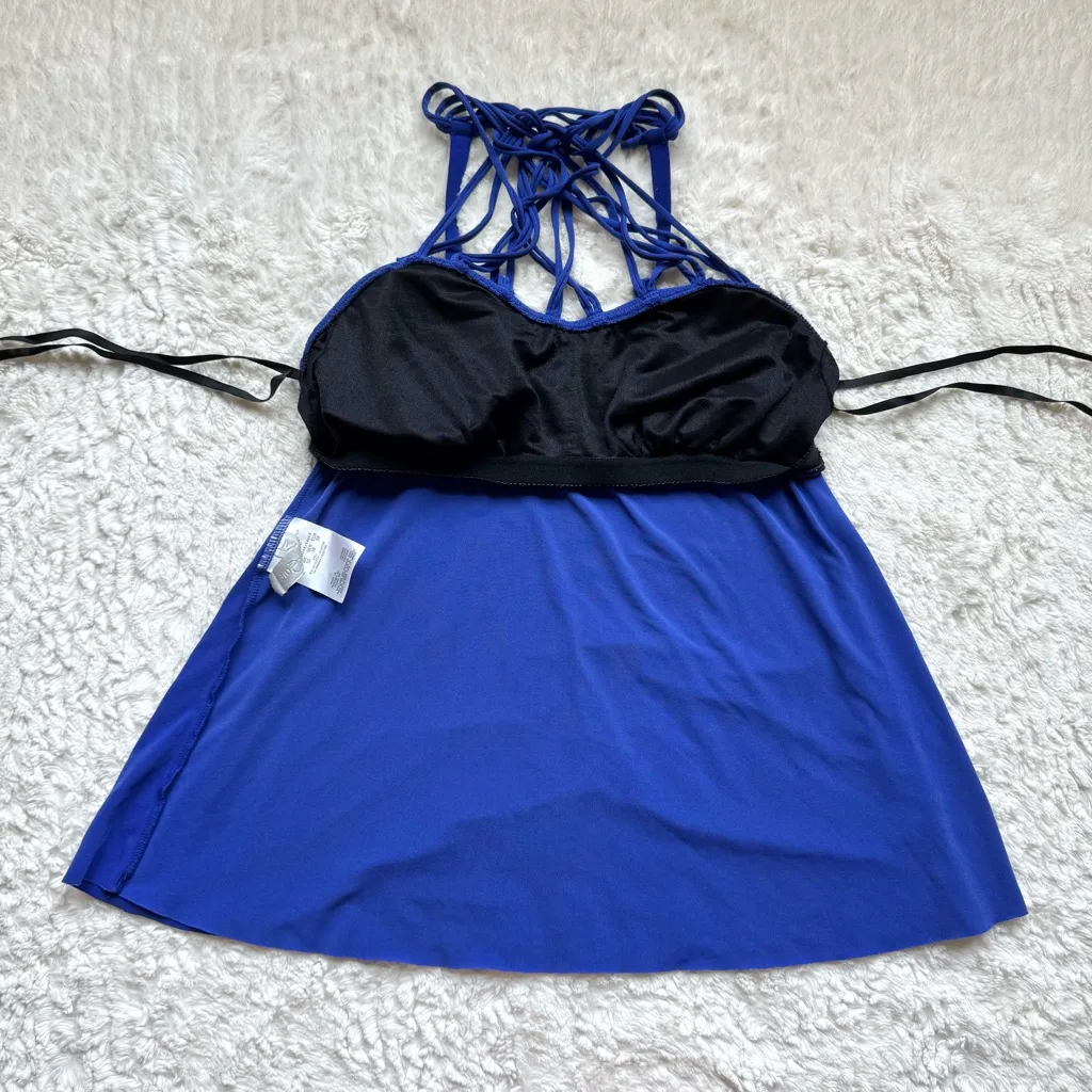 Magicsuit Miraclesuit Morgan Tankini Swim Top Size 8 Blue Strappy Beach Nautical - Image 10