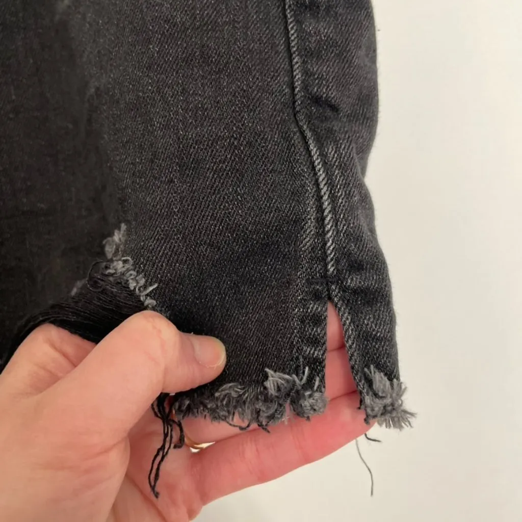 AERIE AMERICAN EAGLE AE Daydream Denim Short Black Distressed Ripped Mid Rise XL - Image 10