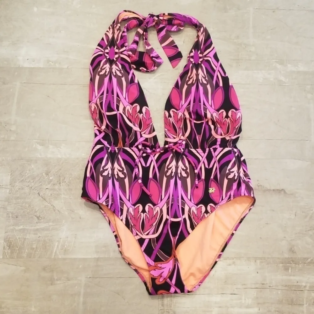 💕TED BAKER💕 Linear Pattern Deep Plunge Swimsuit - Image 8