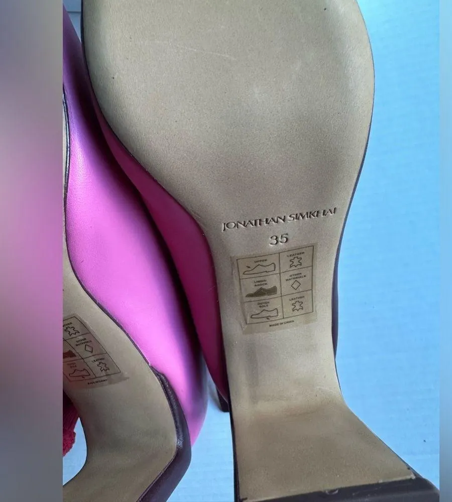 Jonathan Simkhai KELSEY SQUARE TOE HEELED BOOTS BURGUNDY/PINK SIZE 5/35 NEW - Image 14