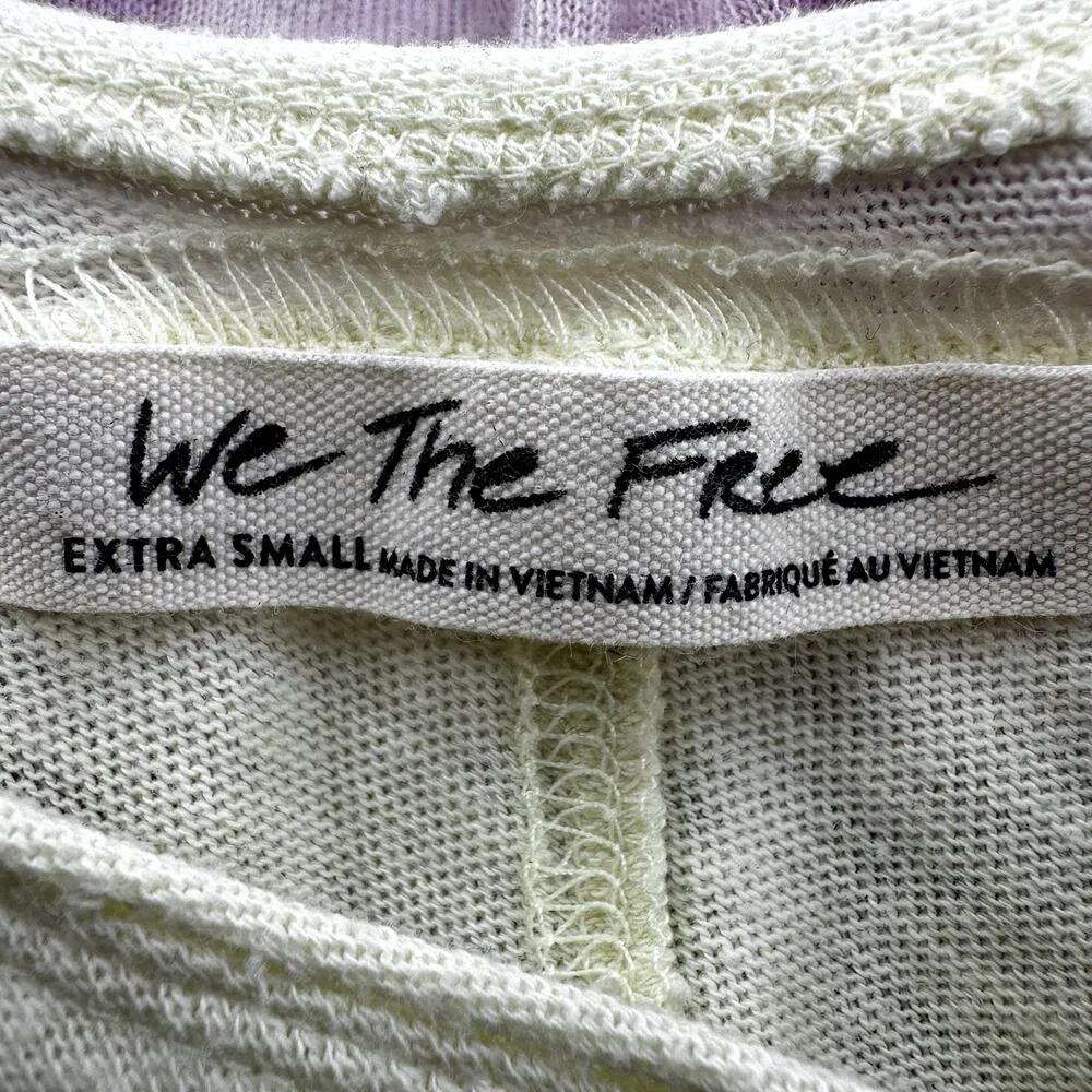 Free People Spring Break Combo Dip Tie Dye Paradise Tee Ombre Cream Purple XS - Image 3