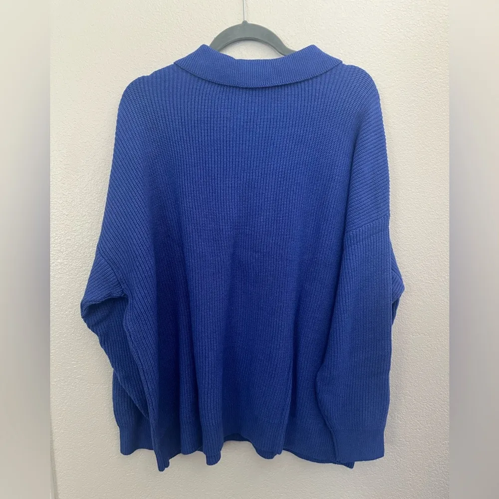 Lane Bryant NWOT  Size 22 / 24 Classic Half-Zip Ribbed Pullover Sweater Blue - Image 6