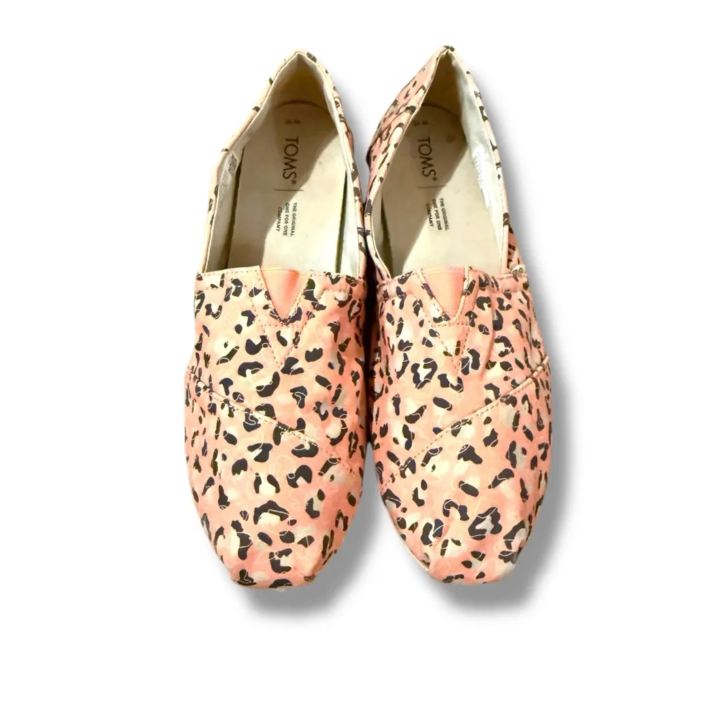 Toms Salmon Pebbled Leopard Print‎ Cloudbound Classic Flat Shoes Sz 10 - Image 3
