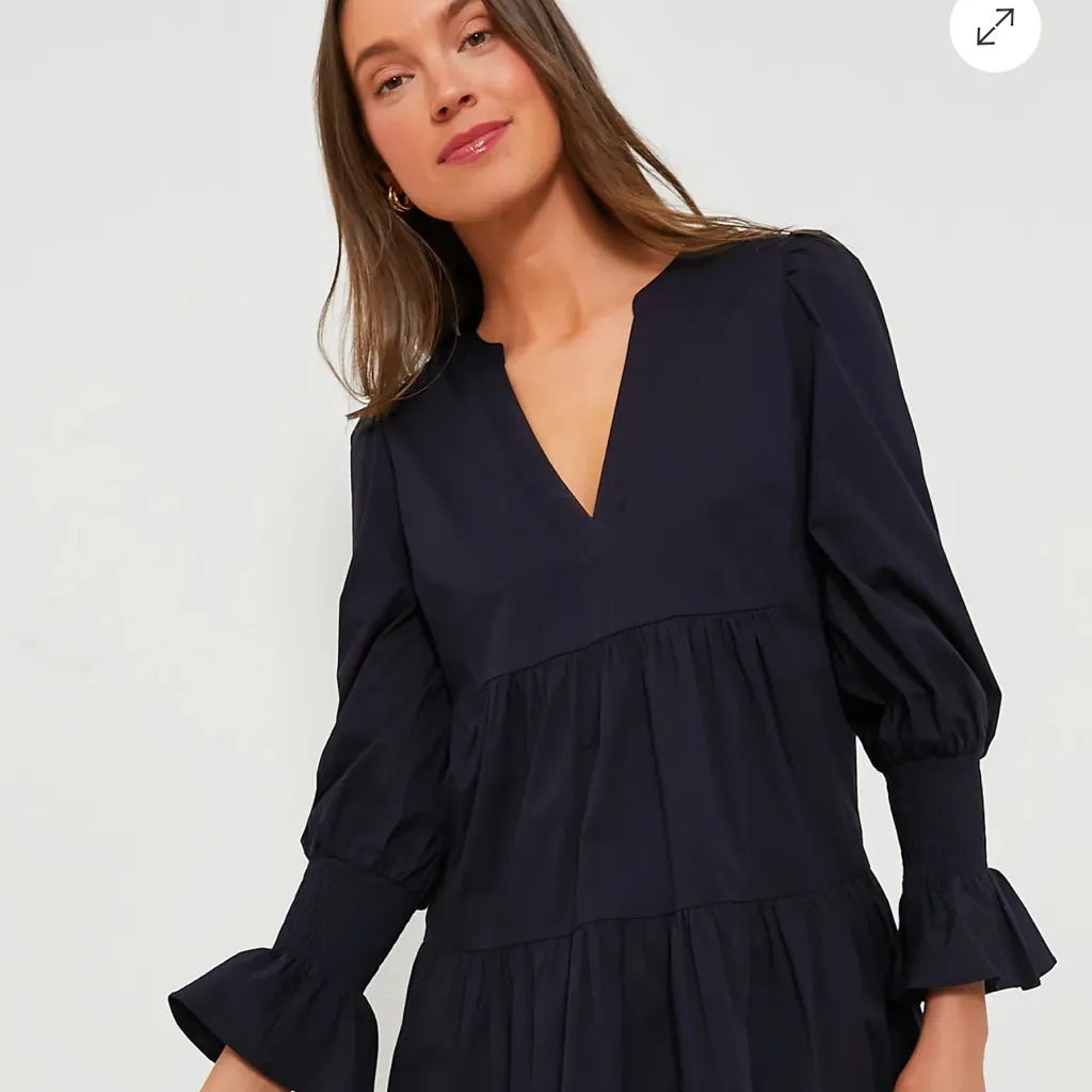 Blue Ruffled Long Sleeve Tiered A - Image 4