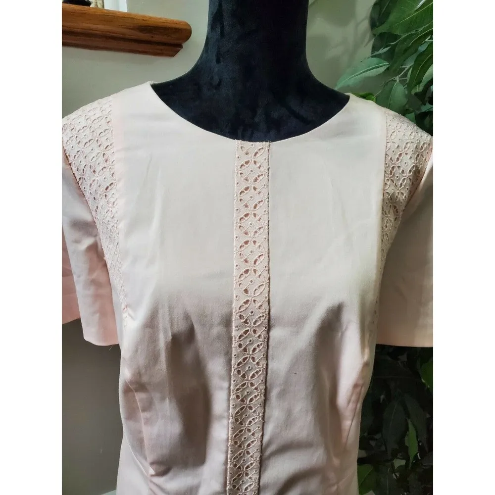 Bloomingdale's Basler Women's Pink Round Neck Short Sleeve Knee Length Dress Size undefined - Image 5