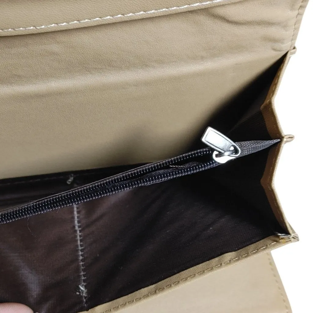 Leather Wallet Lime Green Embossed Faux Snap Closure Decorative Bee Accent - Image 4