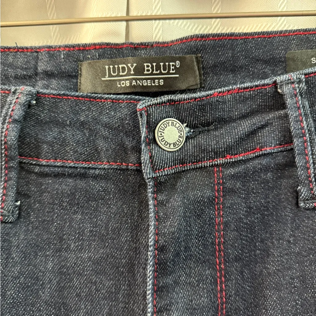 Judy Blue Dark Blue Skinny Jeans heart shaped back pockets 7/28 - Image 9