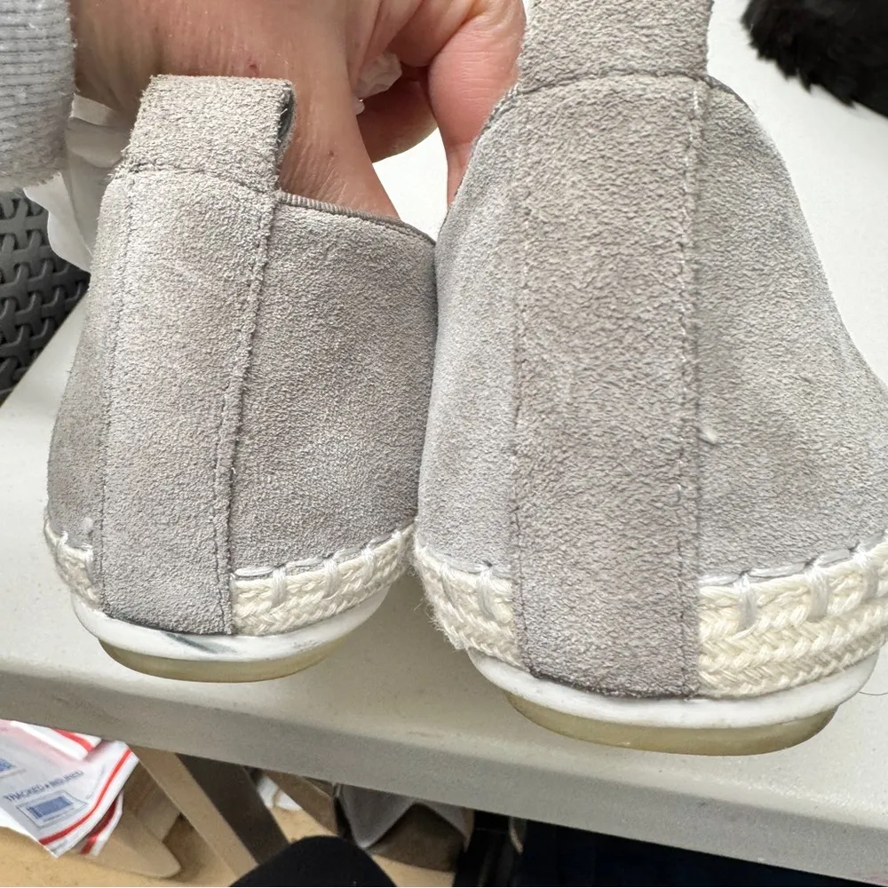 Blondo Grey Suede Leather Slip On Espadrille Flats Womens 8.5 Beachy Casual Shoe - Image 7