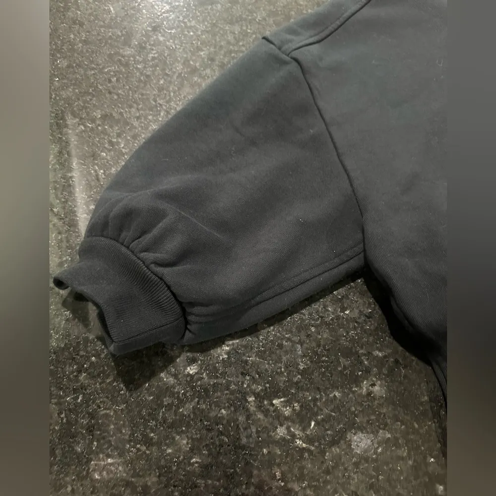 Everlane Black Puffed Sleeve Sweatshirt mini Dress Sz Medium EUC - Image 6