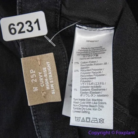 NEW Madewell Petite Curvy High-Rise Slim Straight Jeans in Richgrove‎ Wash, 25P - Image 15