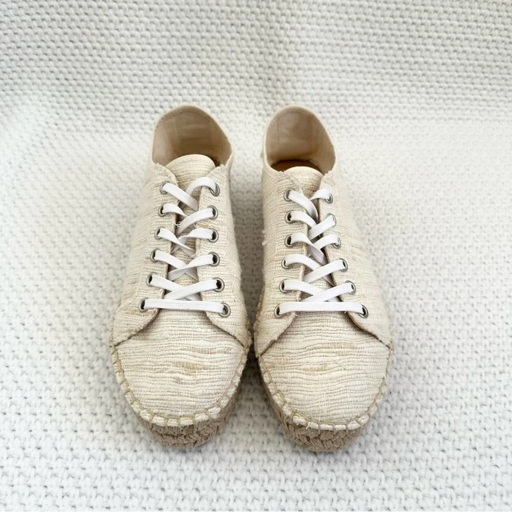Aquatalia NWOB Flyn Multi Tone Off White Canvas Woven Espadrille Sneaker 6 - Image 32
