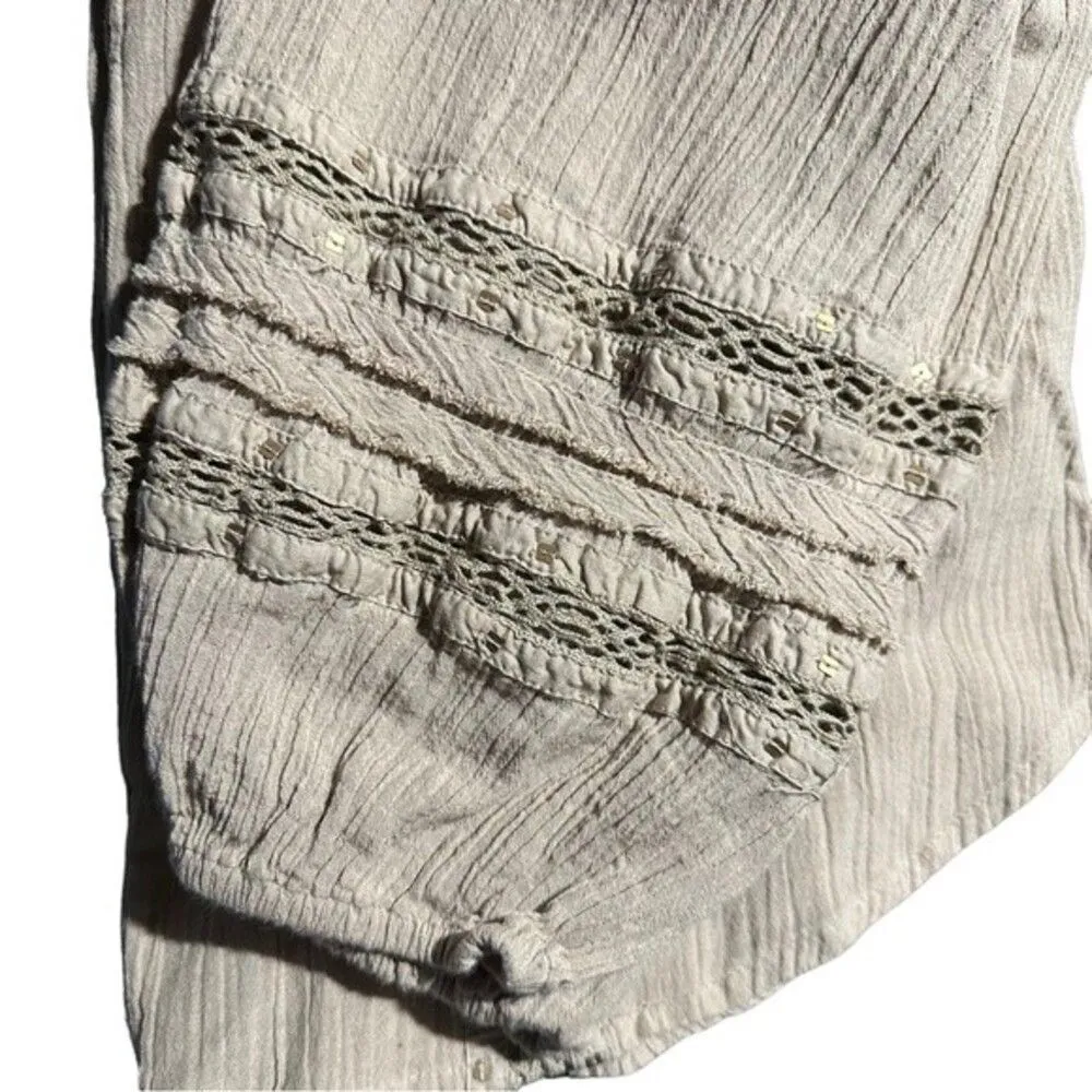 Free People Summer Stars Button Down Shirt Sz XS - Image 13