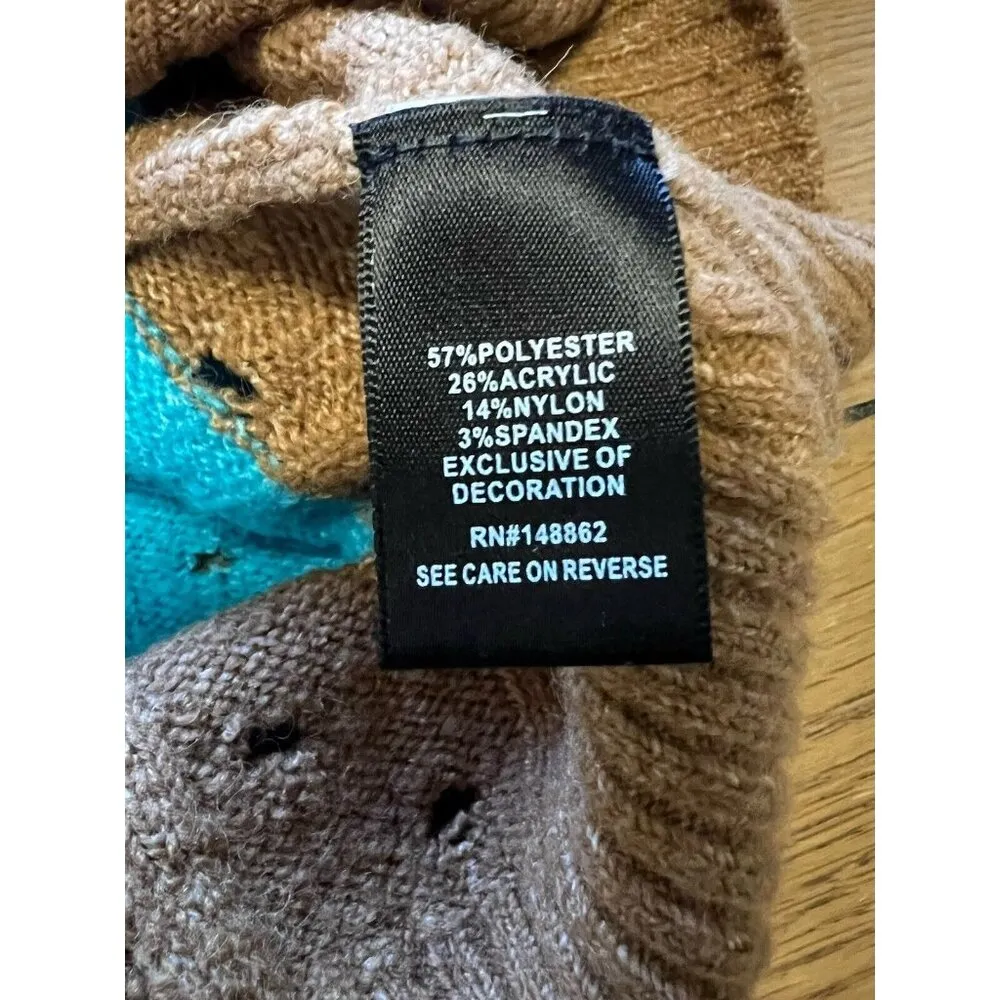 Torrid Plus Vegan Cashmere Teal Pointelle Pullover Henley Rainbow Patch - Image 10