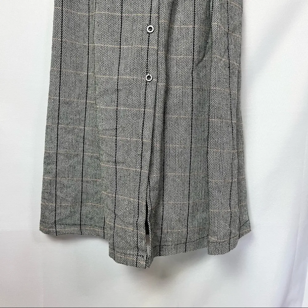 Boutique Gray Tweed Retro Button Down Midi Dress S - Image 4