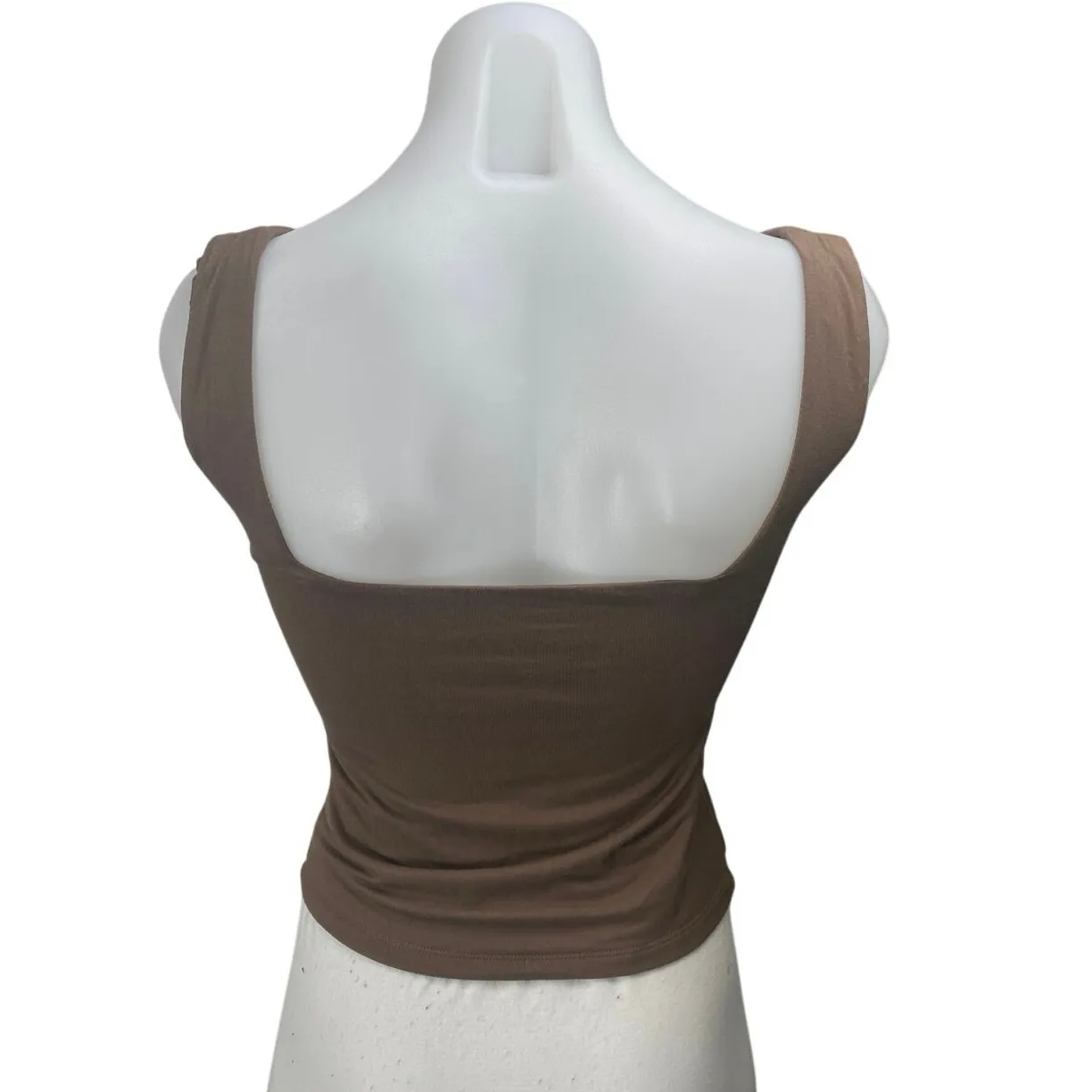 White Fox Women Brown Sleeveless Sweetheart Cinch Cami Camisole Tank Top Size S - Image 2