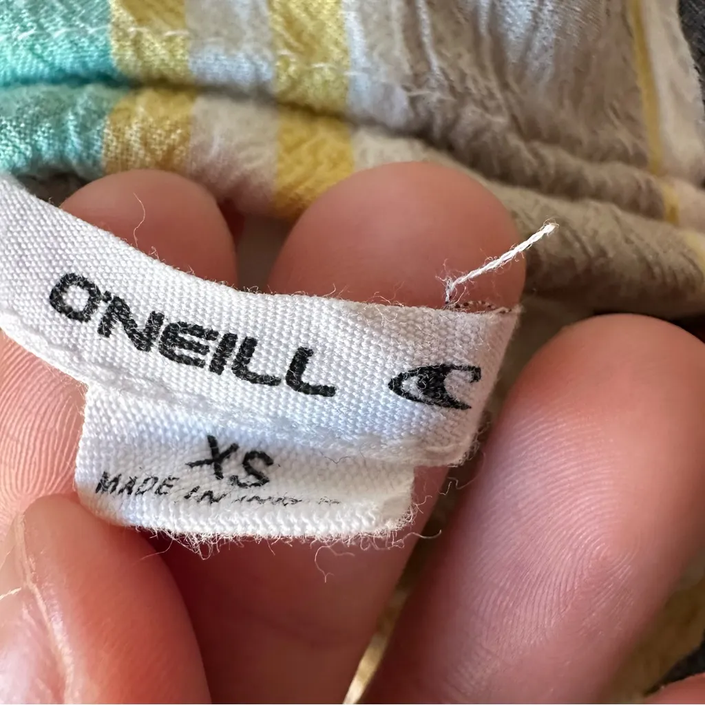 O'Neill Kirby Striped Tank Crop Top women size XS Hippie Boho Earthy - Image 5