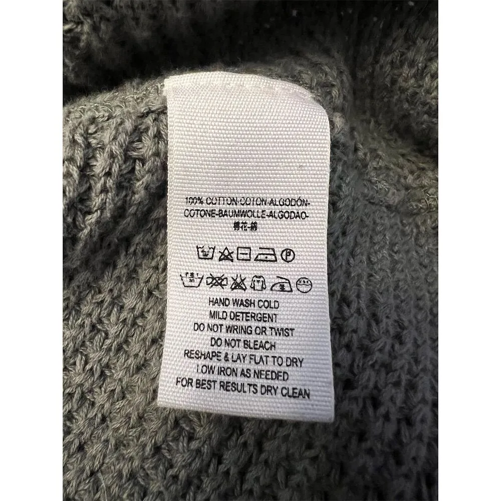 Free People Women’s Moonshine Cold Shoulder Thermal Waffle Knit Sweater Green S - Image 6