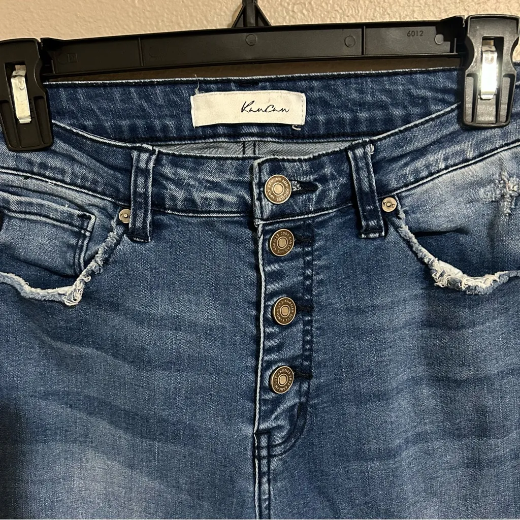 Kancan High Rise Button Fly Distressed Skinny Denim Jeans Women’s Size 11 / 29 Blue - Image 7