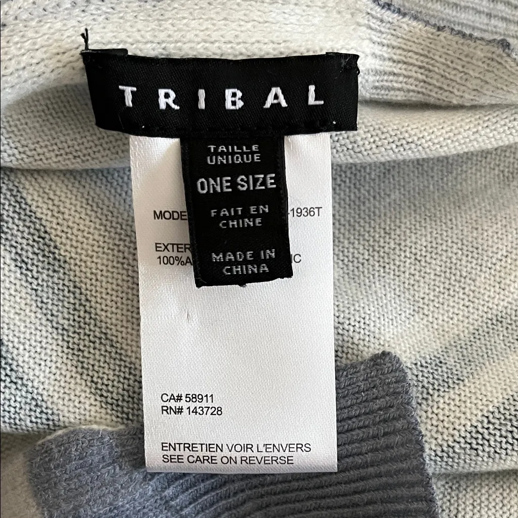 Tribal Jeans Asymmetric Acrylic Plaid Pullover Poncho - Image 2