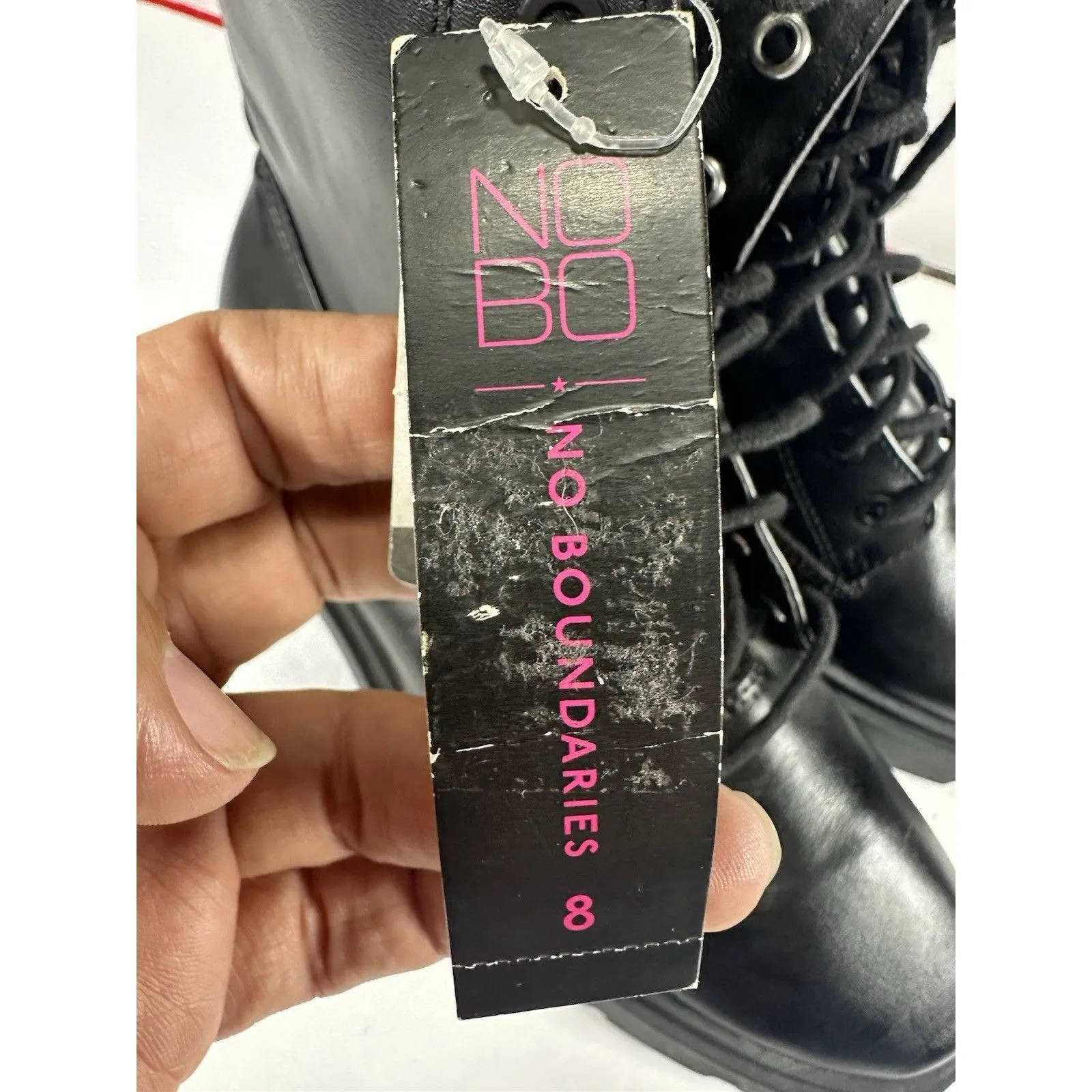 No Boundaries Women’s Combat Boots Black Size 8 Memory Foam Laced Zipper New - Image 6