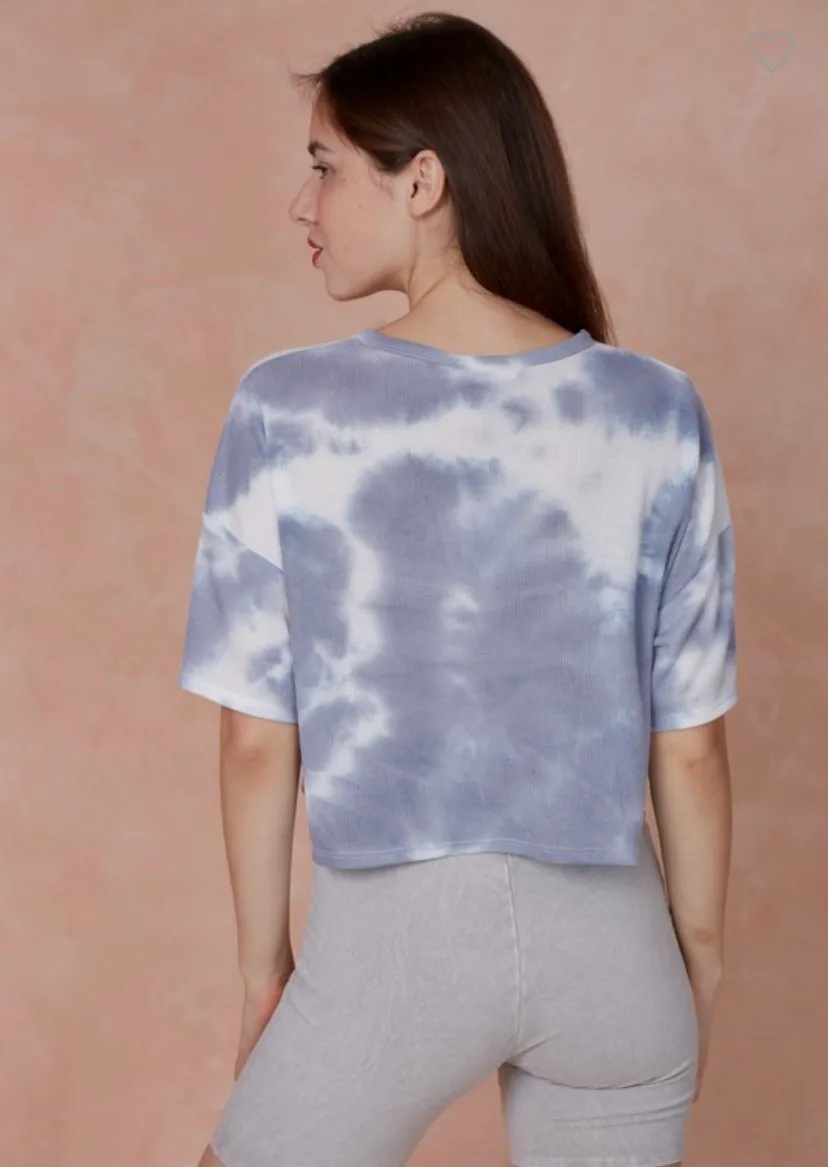 Blue Blush Tie Dye Crop Top - Image 3