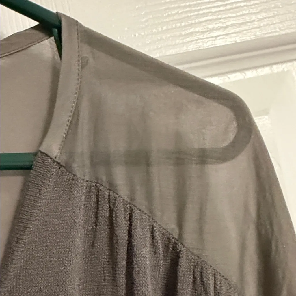 Theory Dark Gray Sheer Open-Front Cardigan Size S/P - Image 5