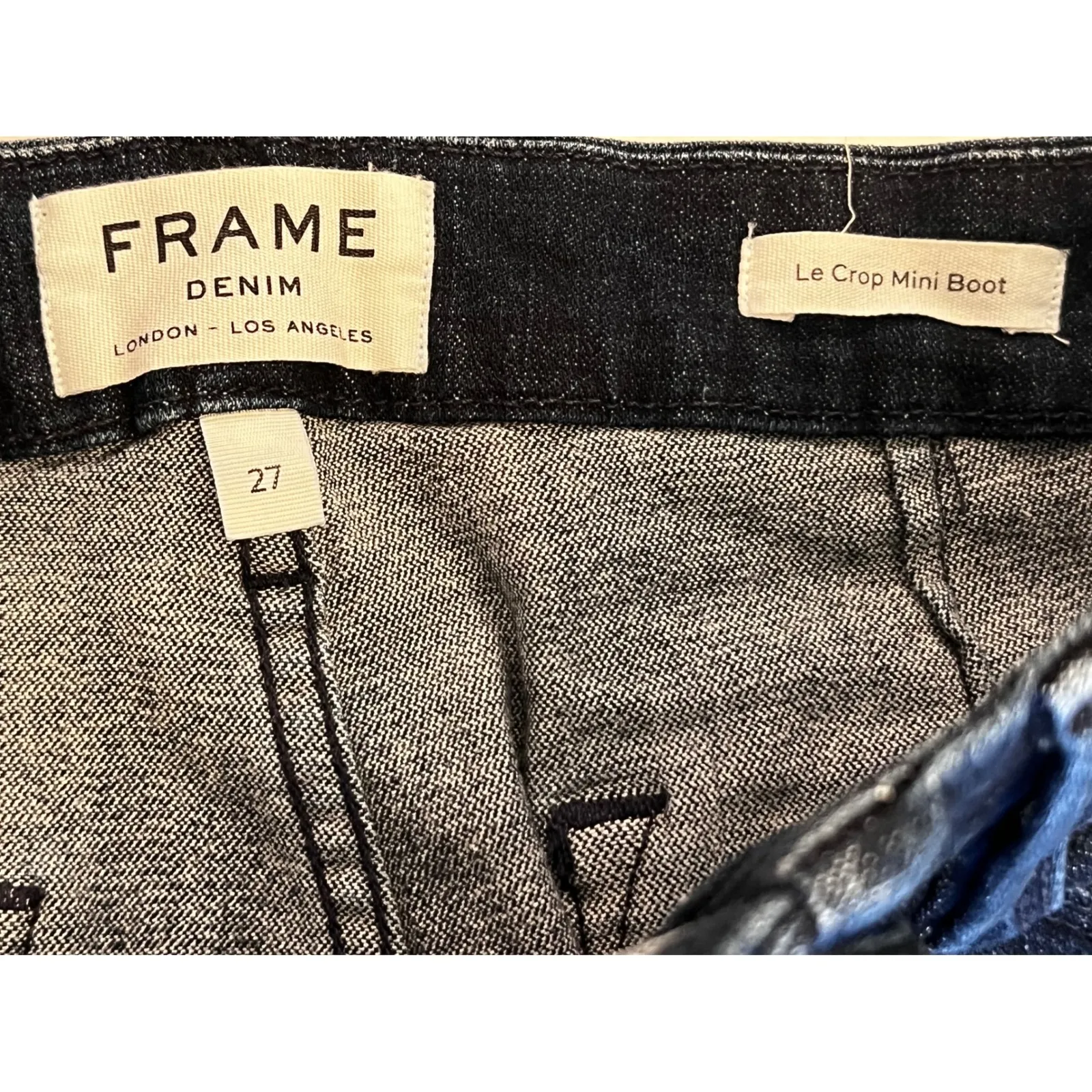 FRAME Denim Le Crop Mini Boot Lace Up Dark Wash‎ Jeans Womens Size 27 Boho Style - Image 4