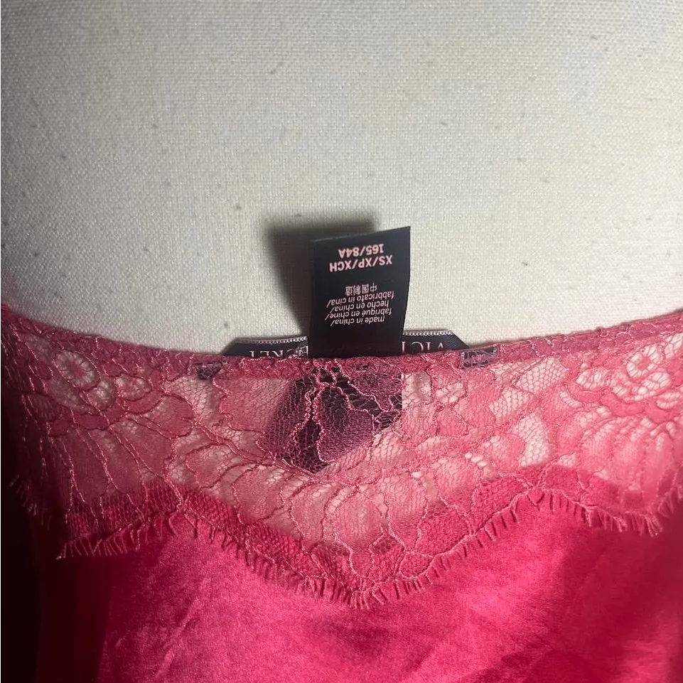 Victoria's Secret Pink Satin Chemise with Lace - Image 6