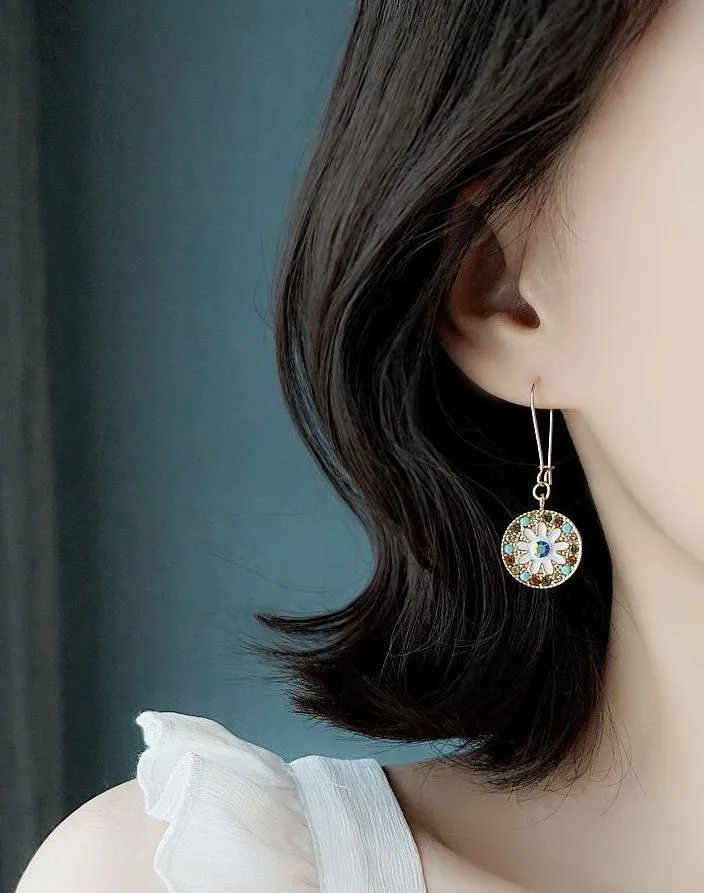 Elegant Romantic Disc Dangle Drop Earrings for Women Gold - Image 5