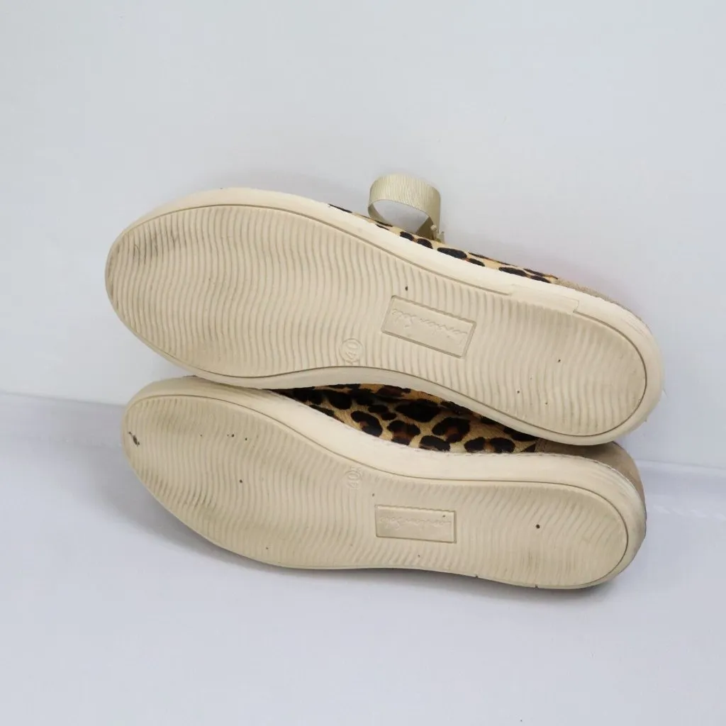 London Sole Jane Winkworth Cheetah Hair Studded Sneakers Big Bow Size 40‎ US 9.5 Brown - Image 8