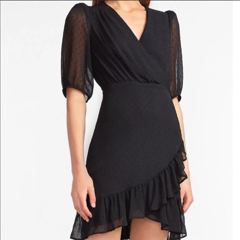 ✨ Satin Ruched Wrap Front Ruffle Dress✨ - Image 2