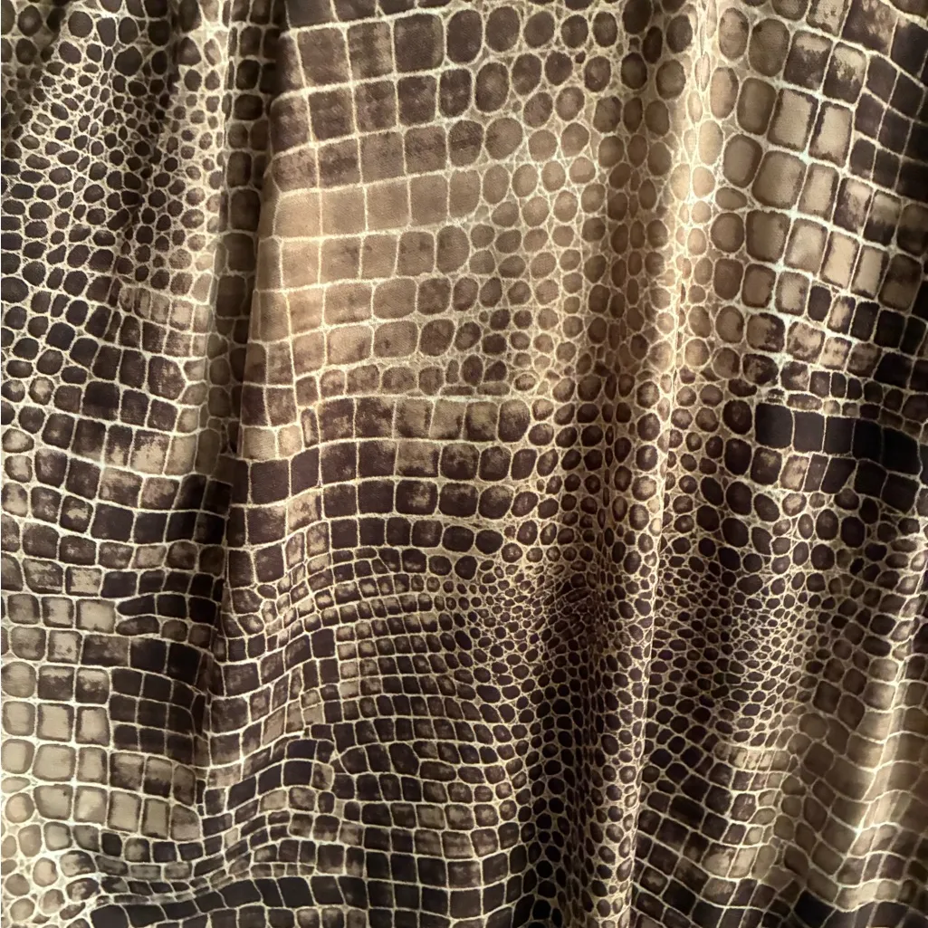 Jones New York Brown Animal Print Blouse With Rhinestones Chain NeckLine 3X - Image 5