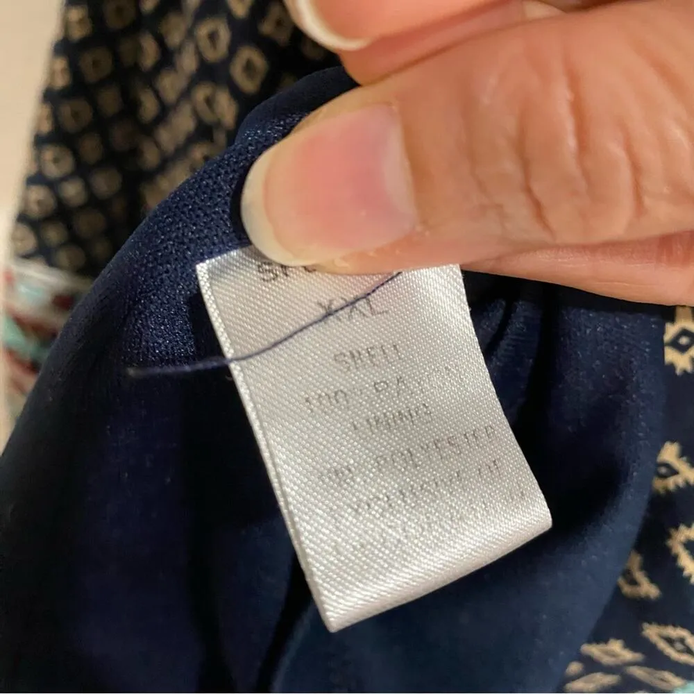 THML Navy Embroidered Faye Sleeveless Racerback  Mini Shift Dress Sz XXL - Image 7