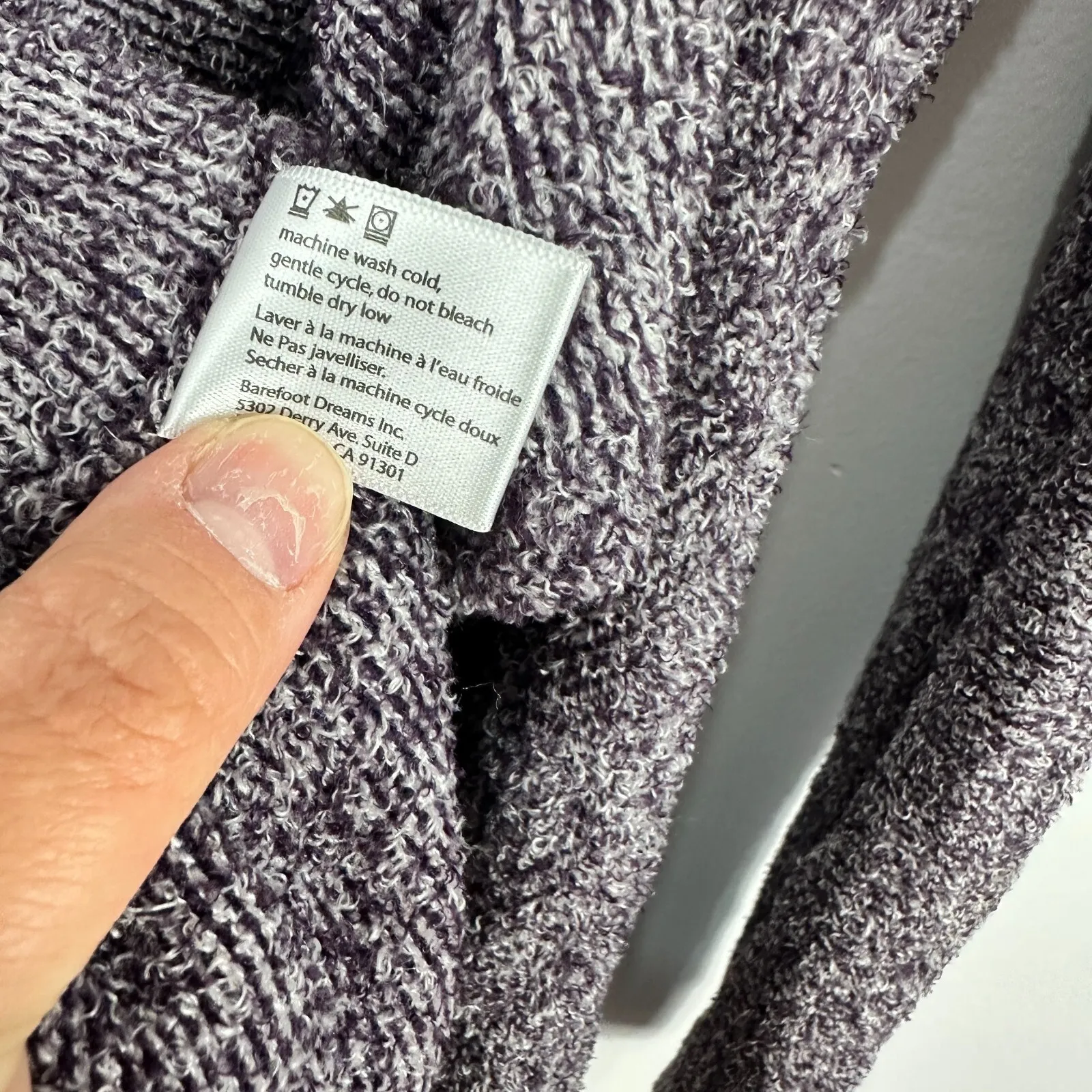 Barefoot Dreams Cardigan S/M Purple Bamboo Chic Lite Cozy Drape Lounge Minimal - Image 7