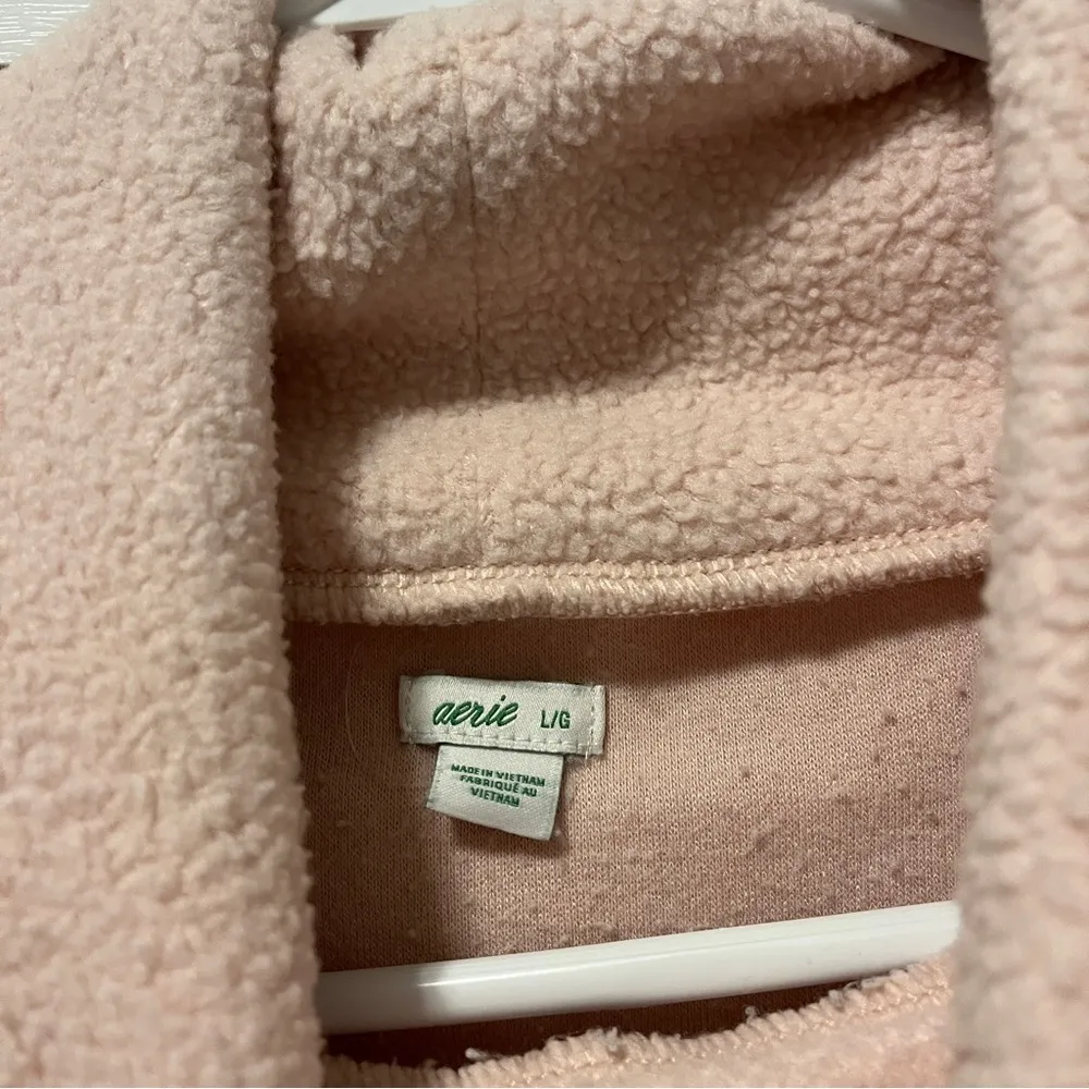 Aerie Textured Light Pink Pullover Sweatshirt - Image 4