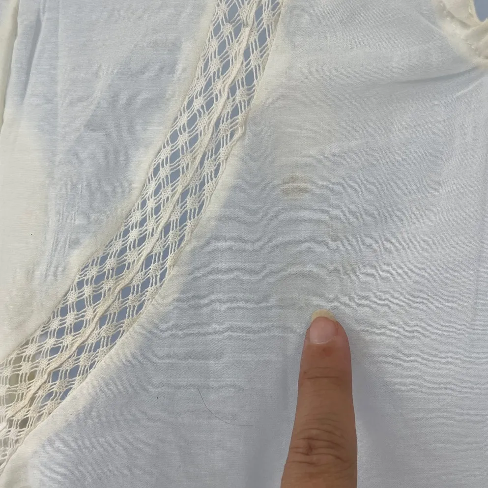 Versona Boho Top Sz Large Embroidered Festival Sheer Lace Cottage Hippie Lace - Image 9