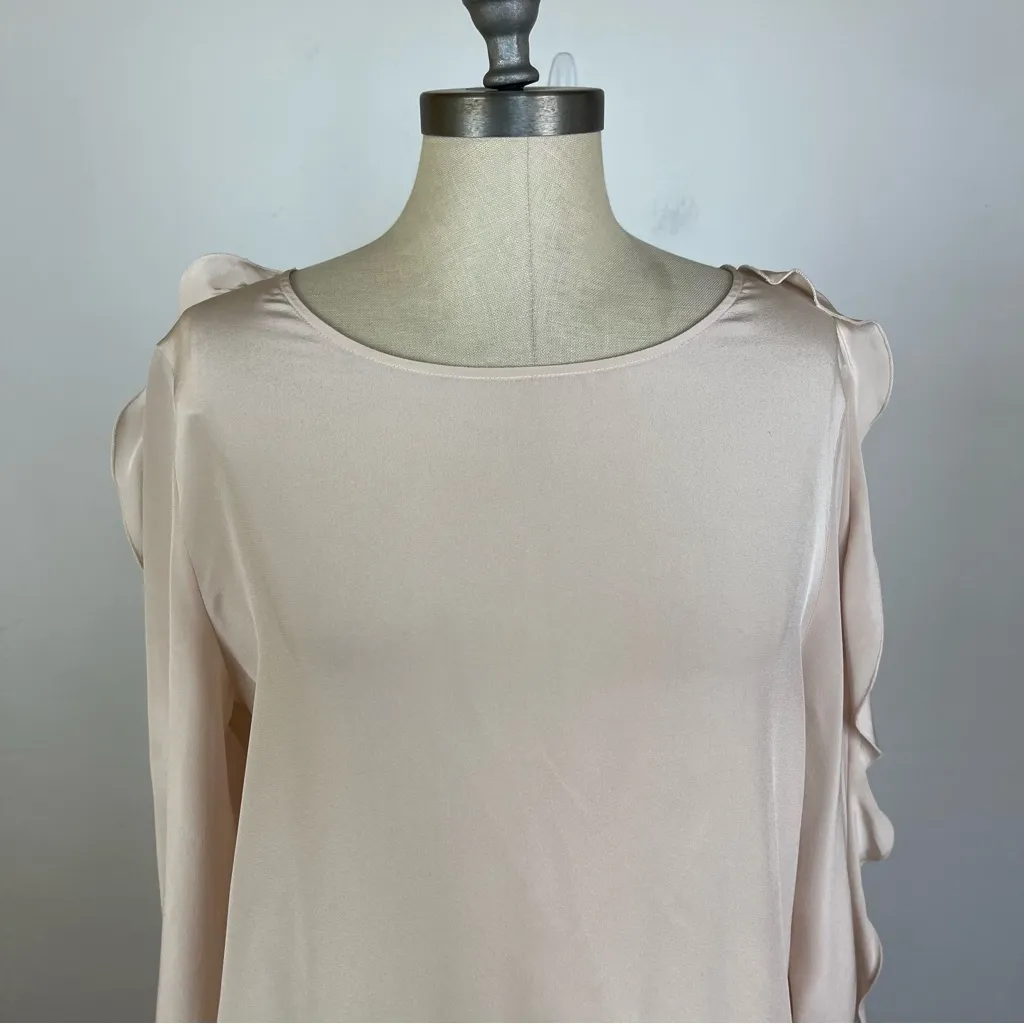 See By Chloe Silk Blush Ruffle Chiffon Blouse - Image 3