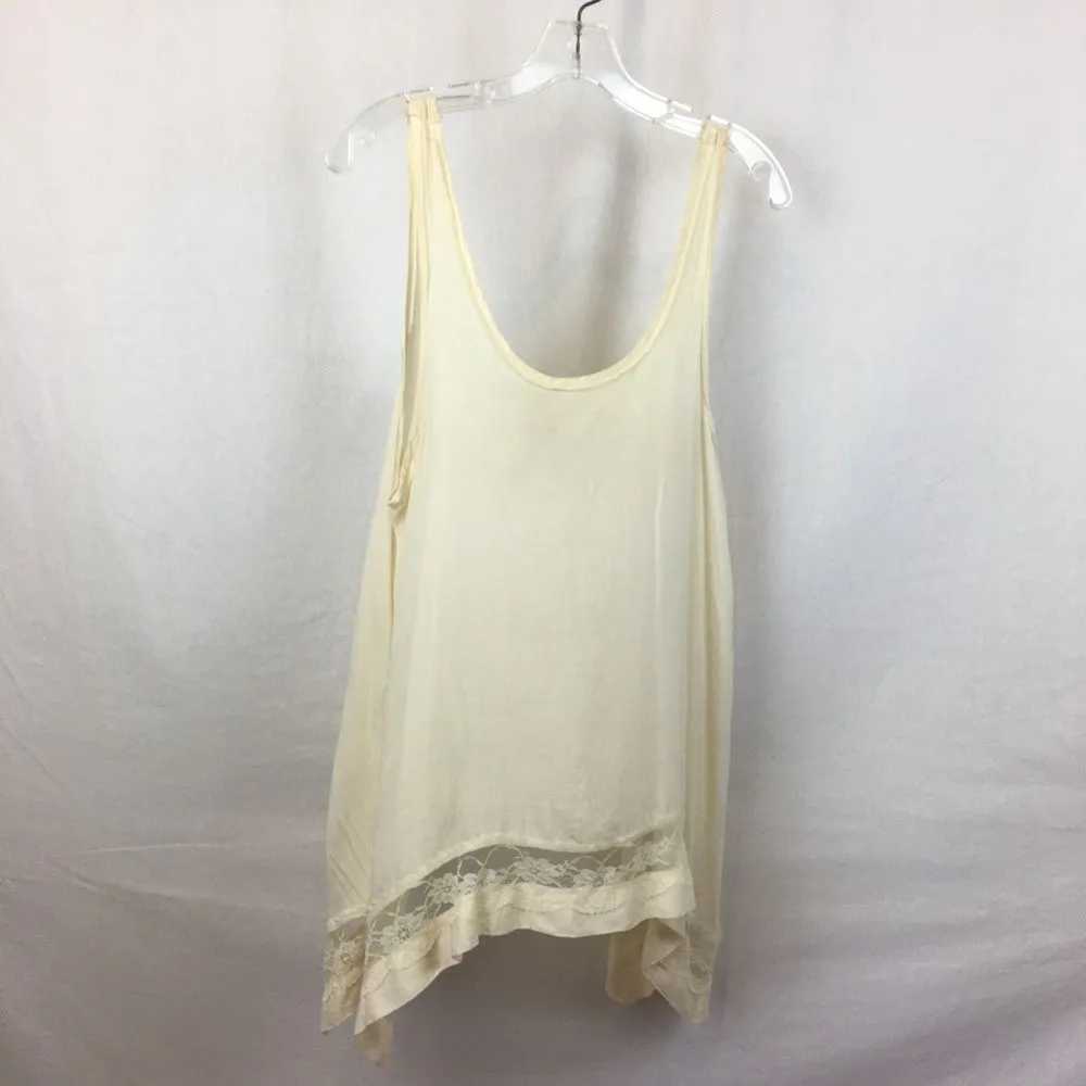 Free People Ivory Swing Shark-bite Hem Sleeveless Tank Top S - Image 4