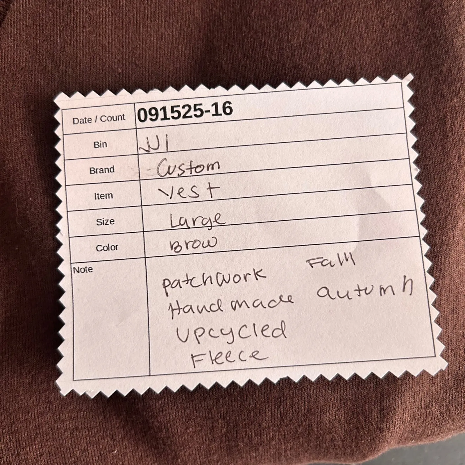 Handmade Patchwork Vest Orange Large‎ - Image 6